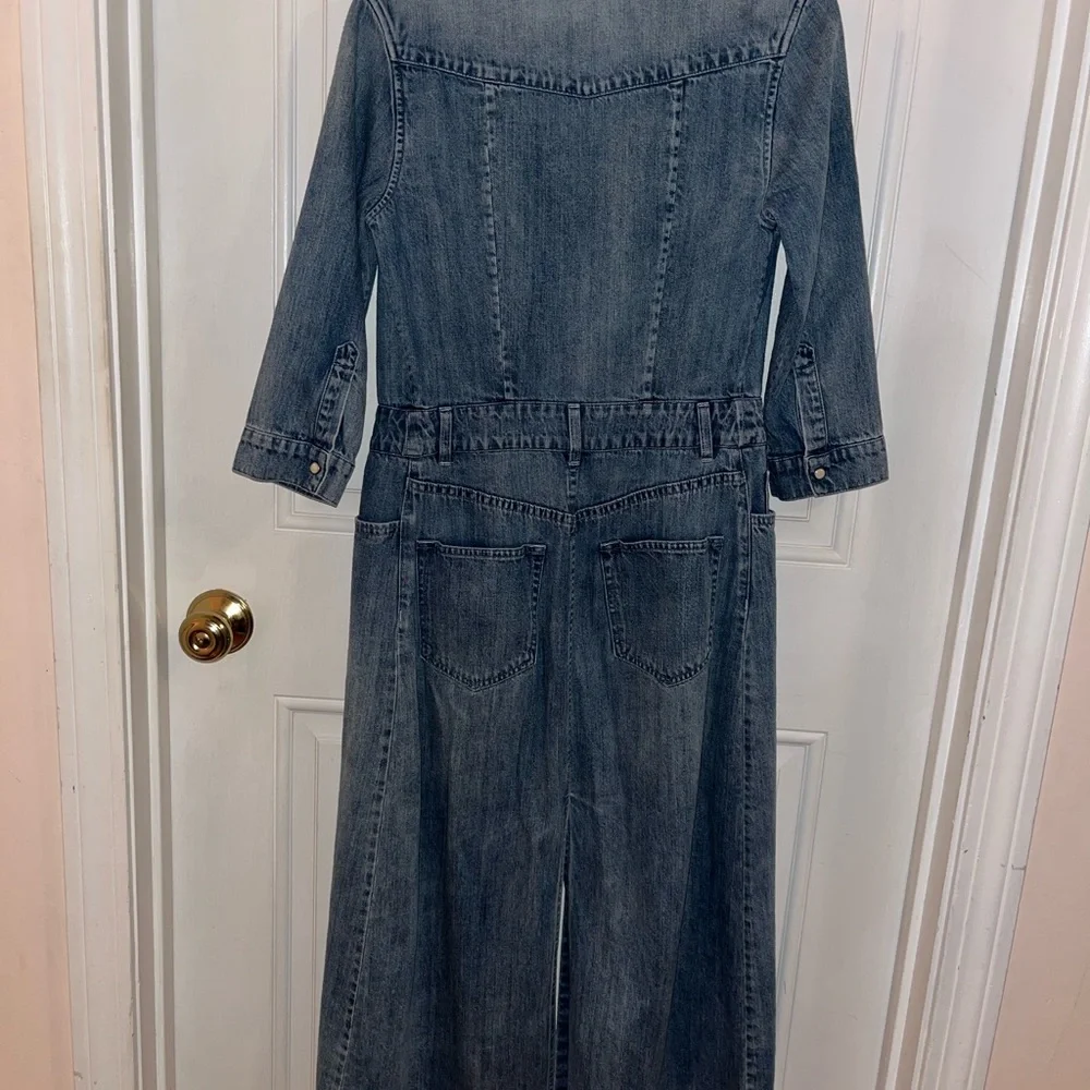All Saints Blue Denim Maxi Dress - Picture 3 of 4